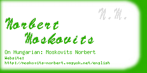 norbert moskovits business card